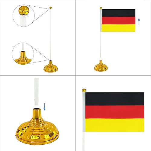 Miniatura 118 de WXTWK Paquete de 12 banderas argentinas de escritorio con base de soporte, decoración de celebración para eventos y eventos