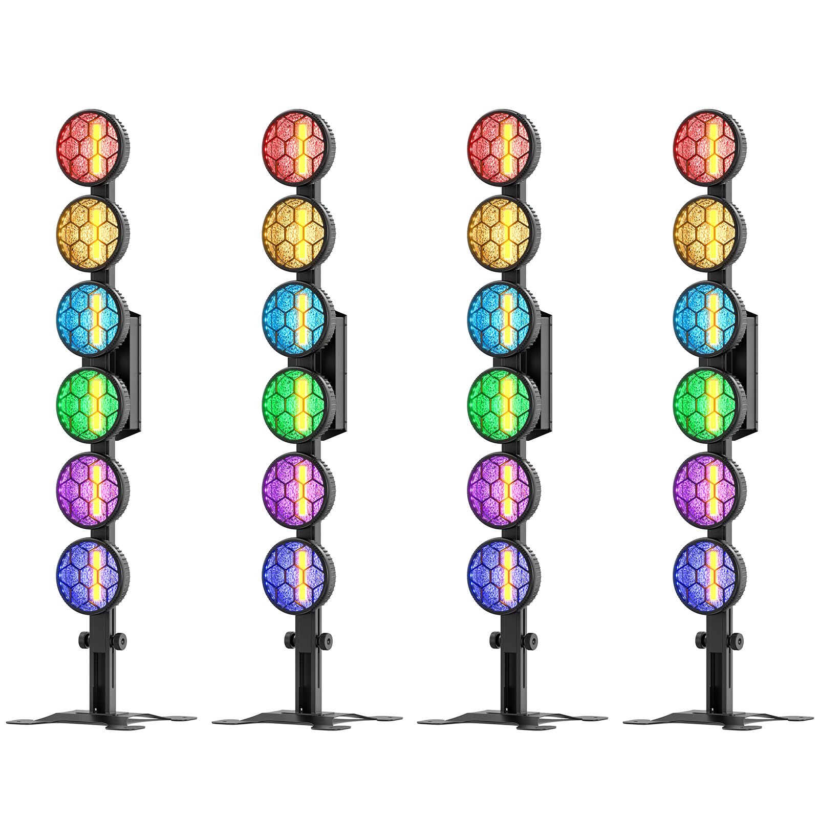 4PCS Faretto Par LED RGB da 300W, Luce da Palco COB Lineare Vintage, Luci DJ con DMX512, Faretto per Feste, Concerti, Matrimoni, Bar