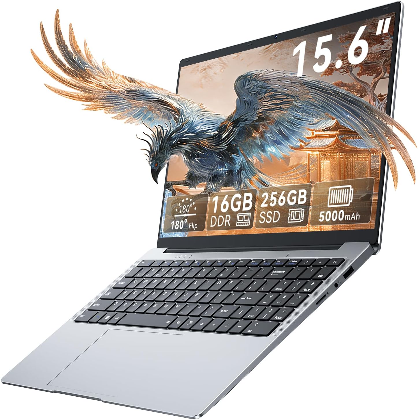 15.6" FHD Laptop Computer, Win 11 Laptop with Intel Dual-Core 4425Y, 16GB RAM 256GB SSD,Lightweight Portable Notebook for Student Online Learning, Home Office, Light Business & Entertainment