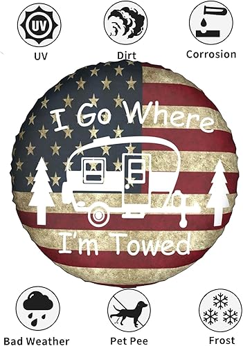 Miniatura 3 de Bald Eagle - Cubierta de llanta de repuesto para neumáticos de caravana, cámper, bandera estadounidense, protectores para remolque, RV, SUV, camión,