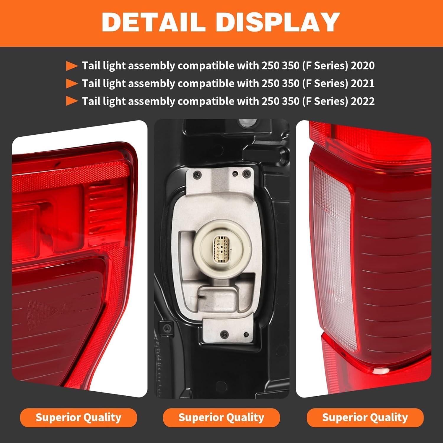 Tail Light Assembly w/Blind Spot (Module Not Included) Compatible with 2020 2021 2022 (F Series) 250 350 Super Duty (Not Halogen) Rear Lamp Right Side LC3Z13404E FO2801282 (Right)
