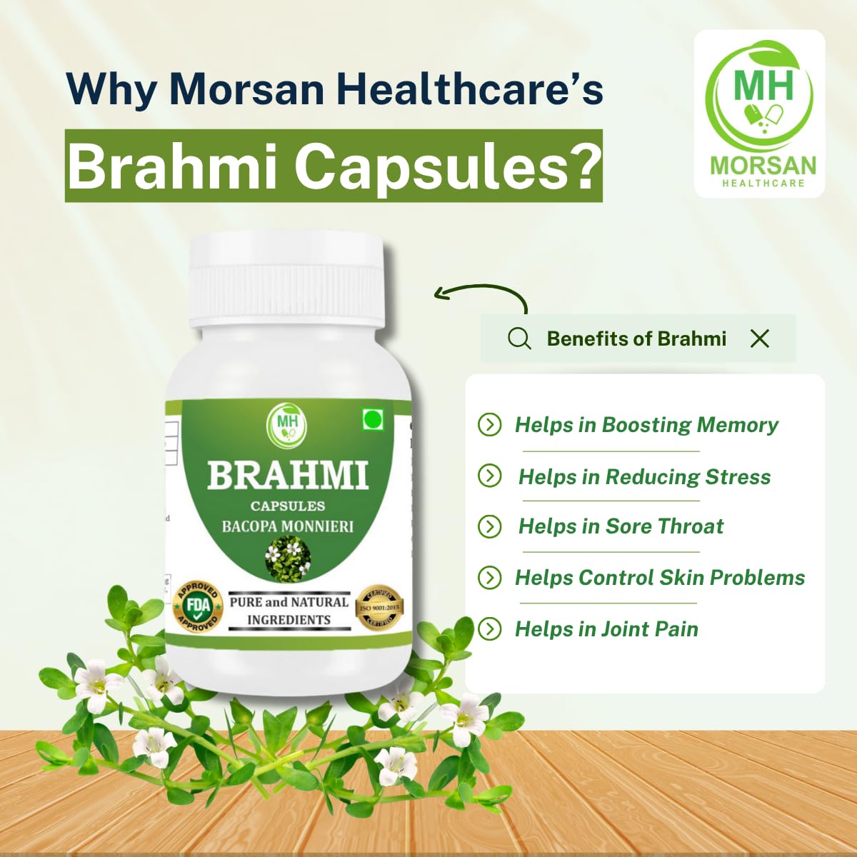 Brahmi Capsules 500 mg – 60 Veg Capsules | Bacopa Monnieri Extract | Memory Support Herb | Vegan & Gluten-Free | Plant-Based Supplement (PACK OF 1) — Amazon image 5