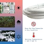 Indoor Outdoor Extension Cord 10 FT, 16/3 SJTW Weatherproof White Electrical Cords, 13 AMP Heavy Duty 3 Prong Power Cable Great for Garden, Landscaping & Holiday Decorations