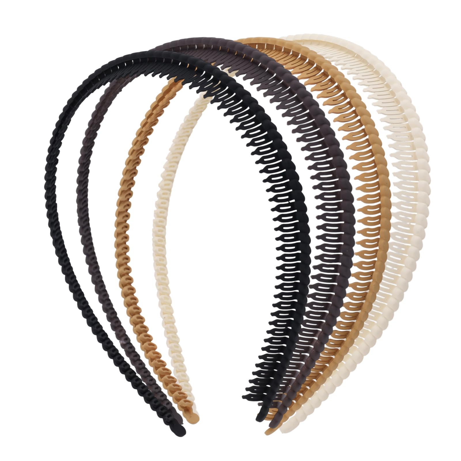 4pcs Non-Slip Headband with Teeth, Resin Plastic Head Band Comfortable Tooth Comb Hairbands Fashion Hair Accessories for Women Home Work Commuting & Daily Wear (4 Colors)