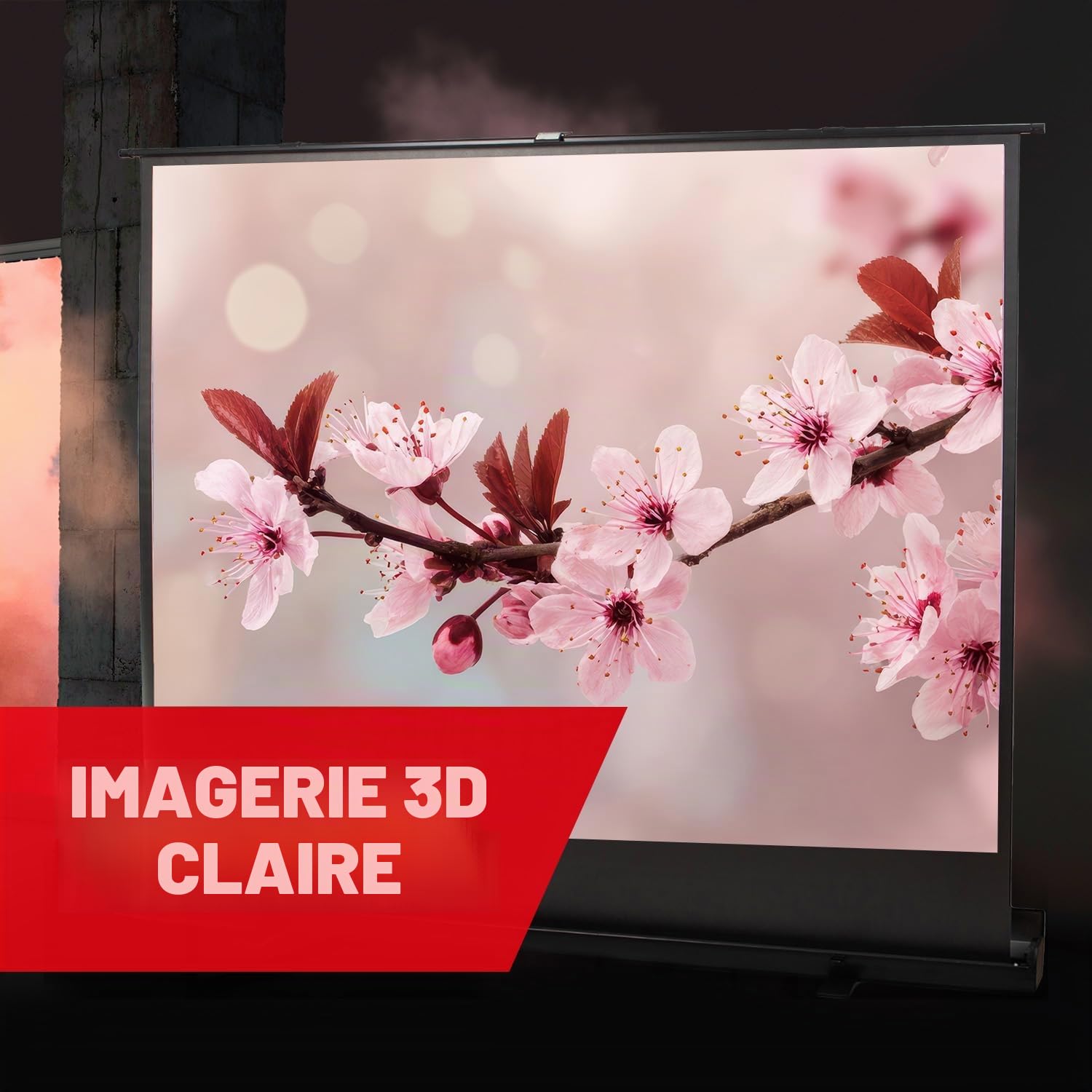 Maclean MC-211 Écran de Projection Portable Compact Sol 100" 4:3