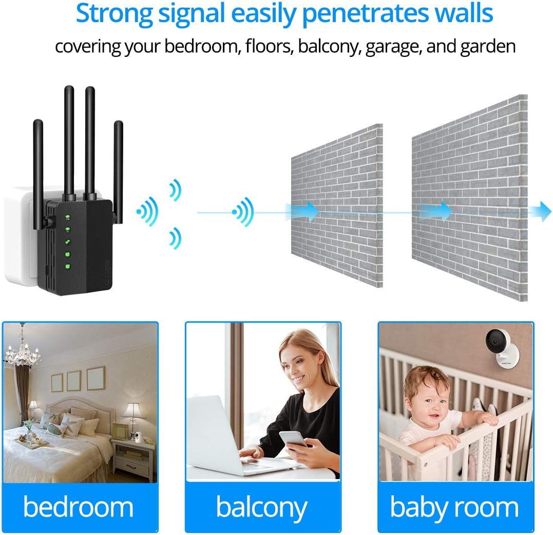 Diagram showing WiFi signal penetrating walls