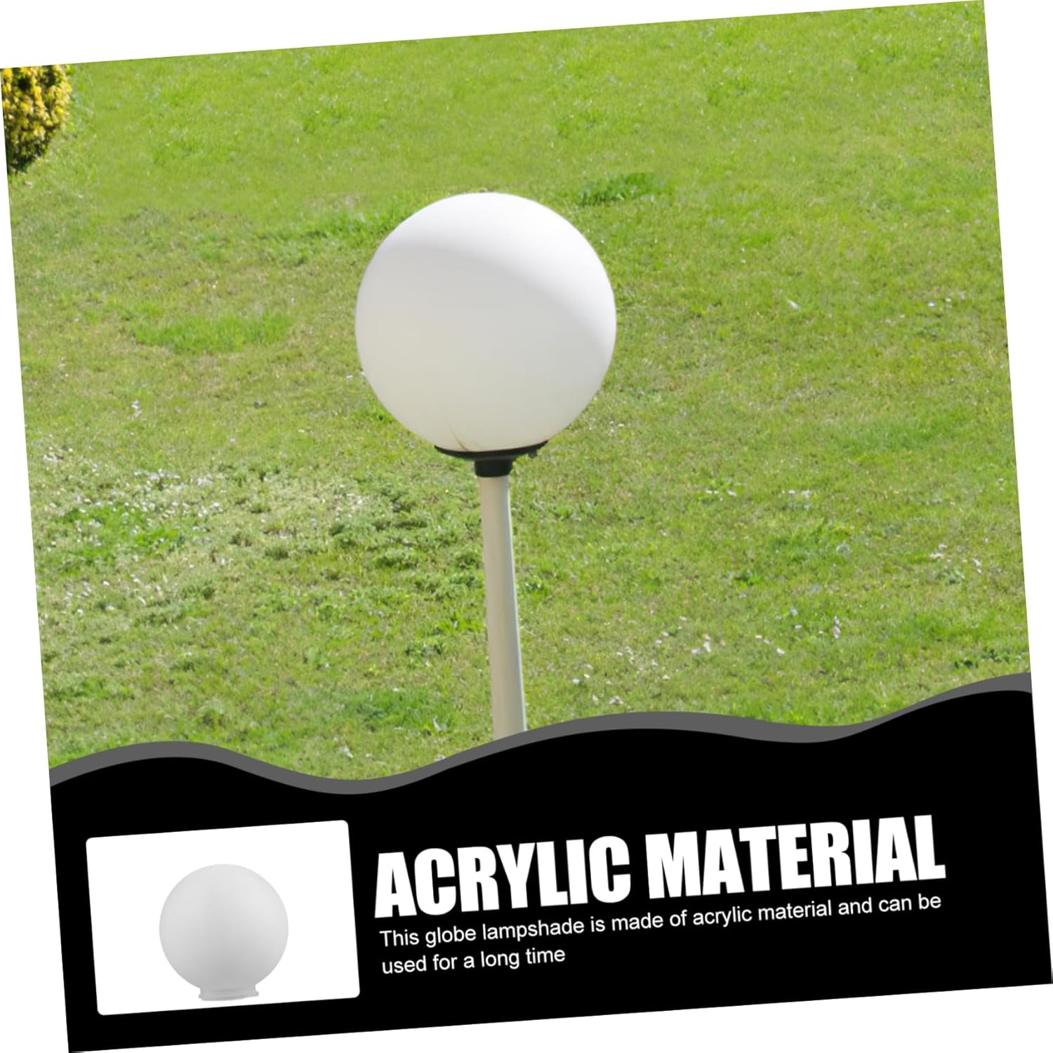 Operitacx Globe Light Shade Replacement Acrylic Outdoor Lamp Shade Decorative Lampshade