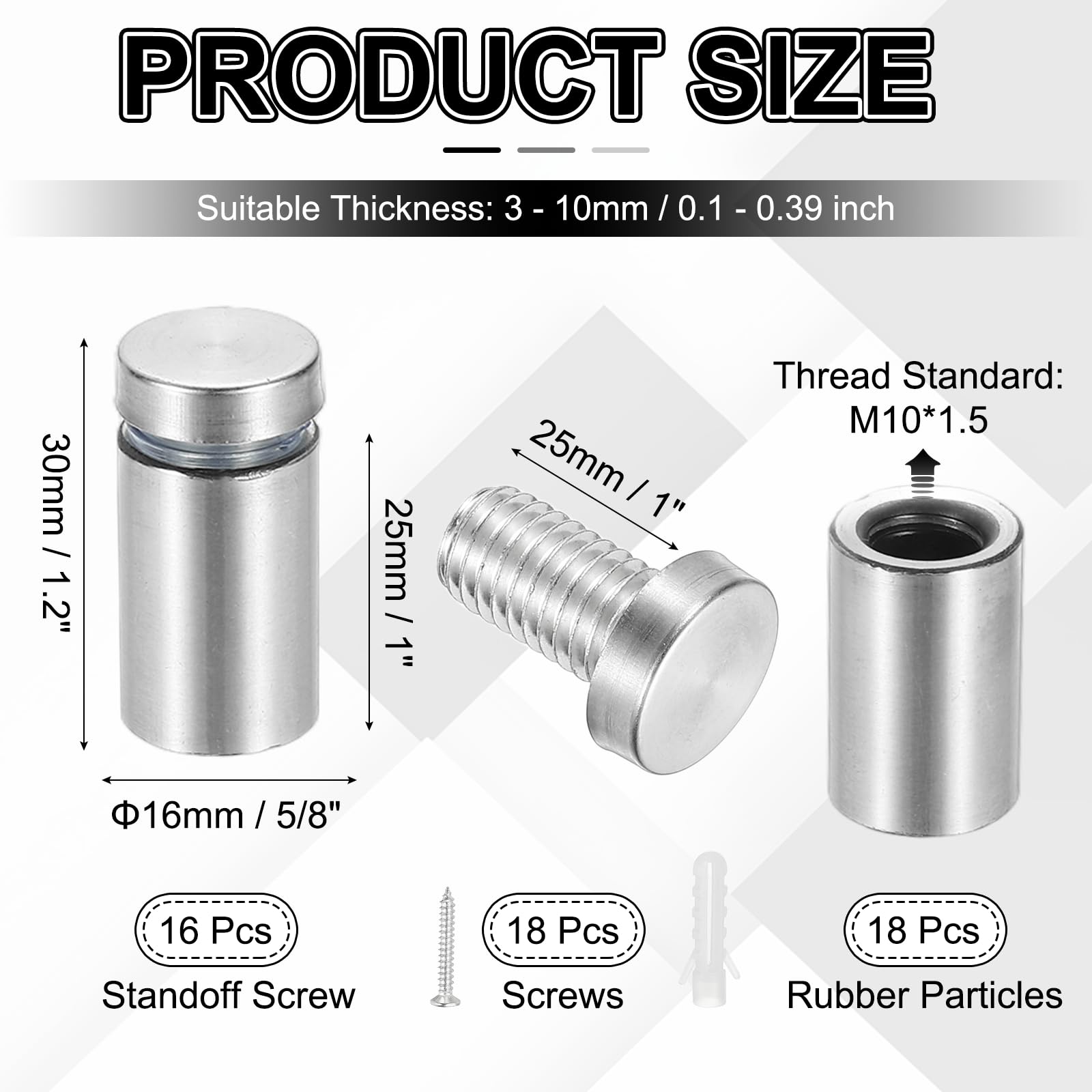 PATIKIL 5/8x1.2" Standoff Screws - Image 2