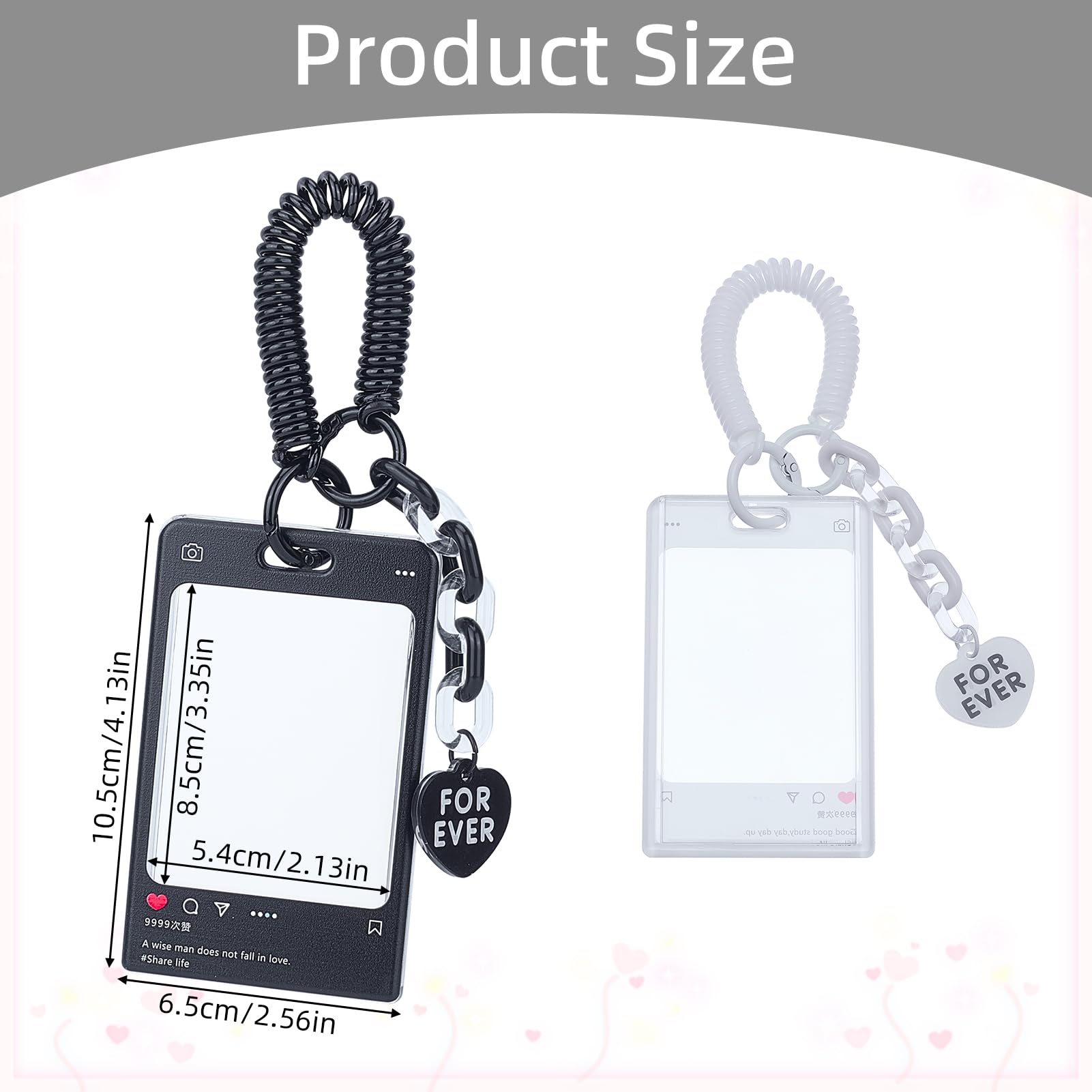 NICENEEDED 2PCS Photocard Holder Keychain ID Badge Holders Photocard Sleeves with Lanyards Display Holder for Bus Card Credit - Image 2