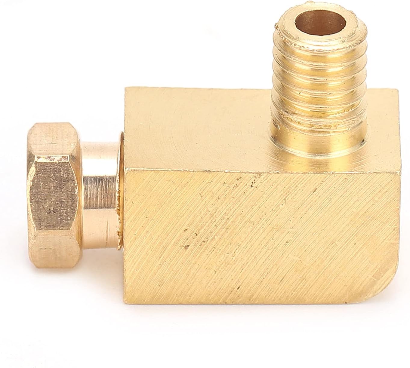 RIZGHWOY Brass Pipe Joint, Right Angle Thread Connection Tube Nipple for Nylon Copper Aluminum Pipes, with High Temperature (PL406)