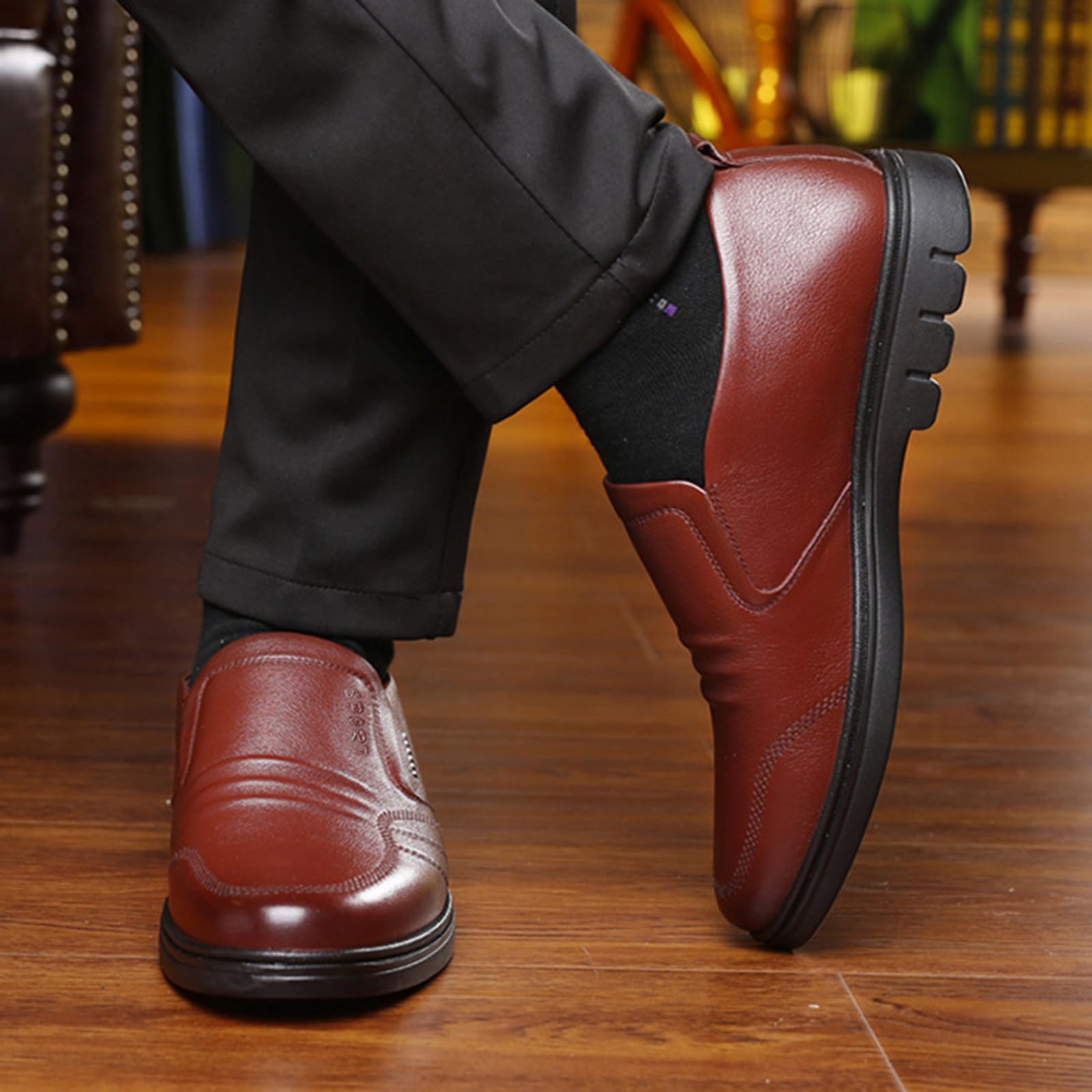 Zapatos Casuales De Cuero Hombre,Zapatos Vestir Hombre Comodos,Zapatos De Vestir CláSico,CóModo De Llevar,Adecuado Tanto para Ocasiones Formales como Informales