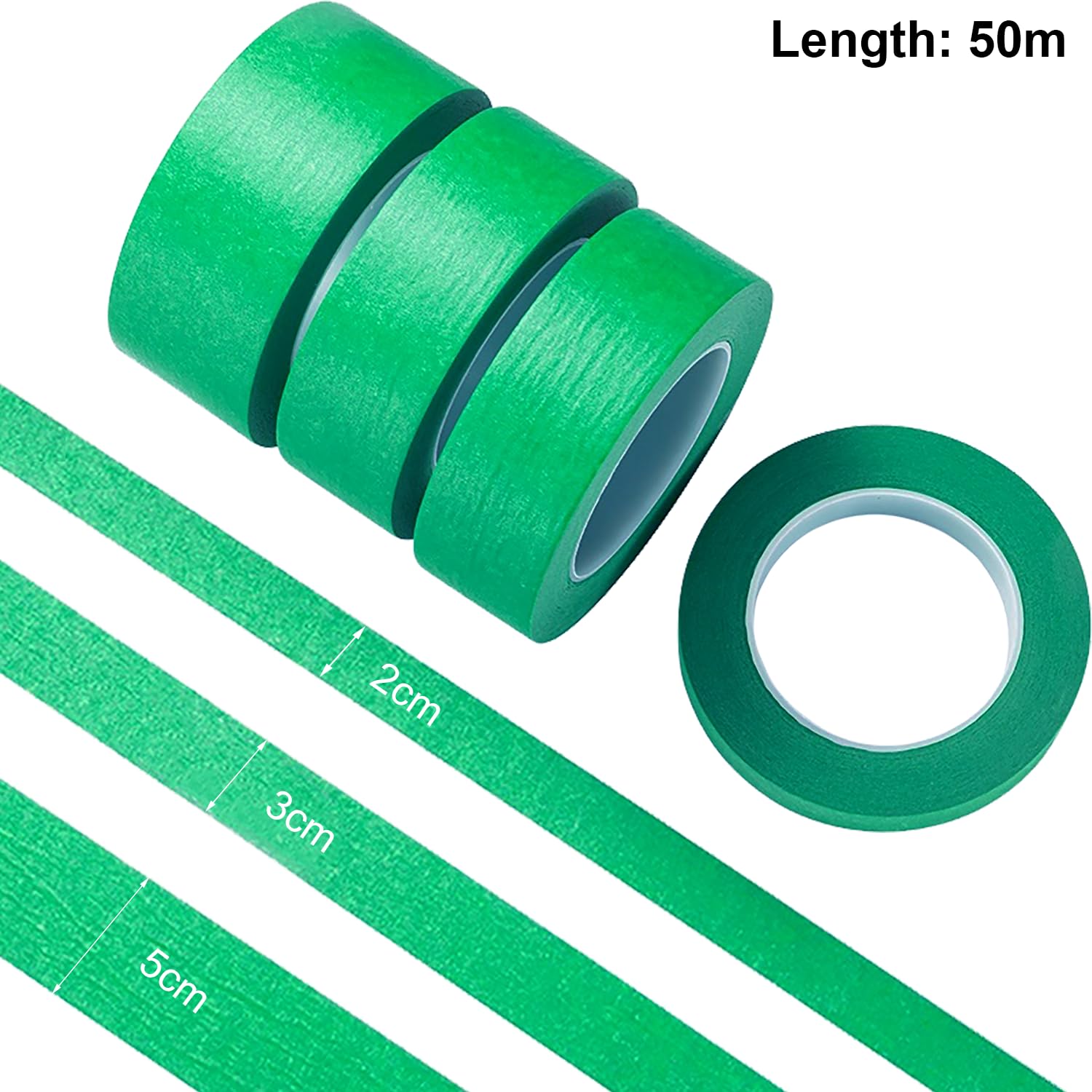 Rusoz Masking Tape For Painting 30mm x 50m, 2 Rolls Green Painters Tape - Image 2