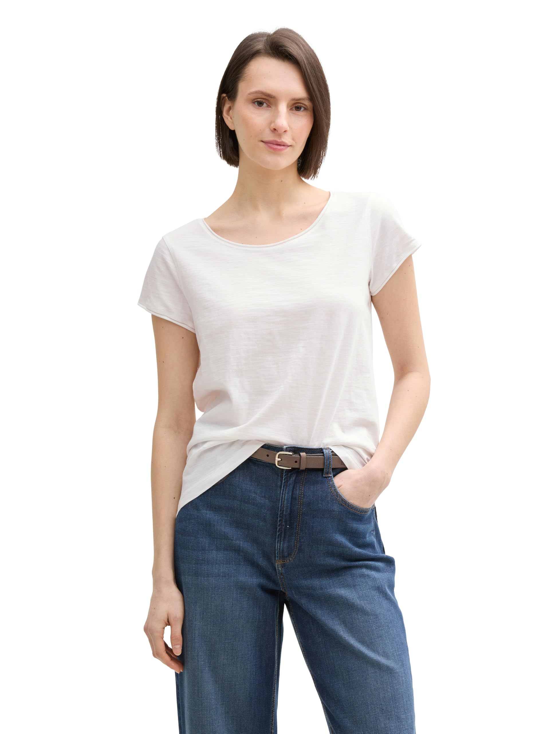 Tom Tailor Damen T-Shirt aus Bio-Baumwolle