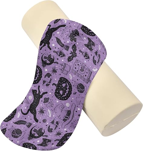 Miniatura 4 de Almohada de Halloween con diseño de calabaza, gato, bruja, esotérica, espeluznante, para piernas, para dormir, terapéutico, para el cuello, almohada