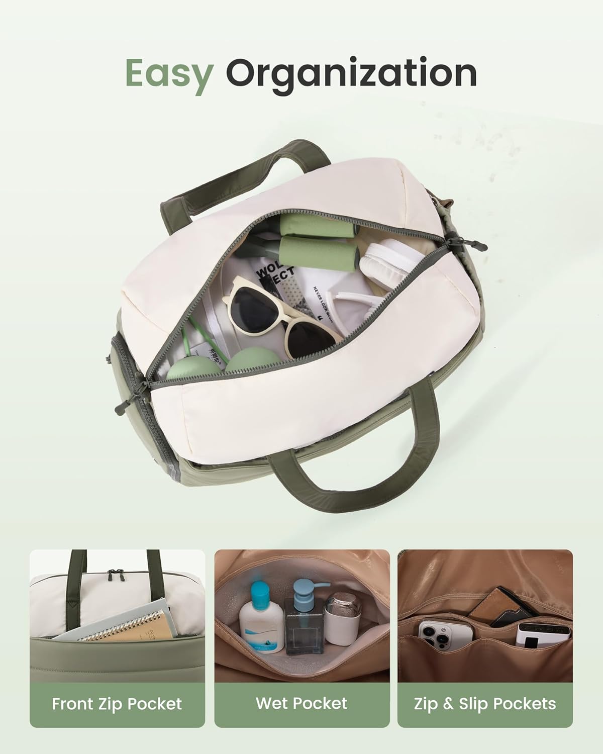 LOVEVOOK Small Gym Bag for Women with Large Tumbler Holder Pocket, Carry on Weekender Travel Duffel Bag with Shoe Compartment, Overnight Mini Personal Bag with pouch for Workout Sport Dance Yoga - Image 3