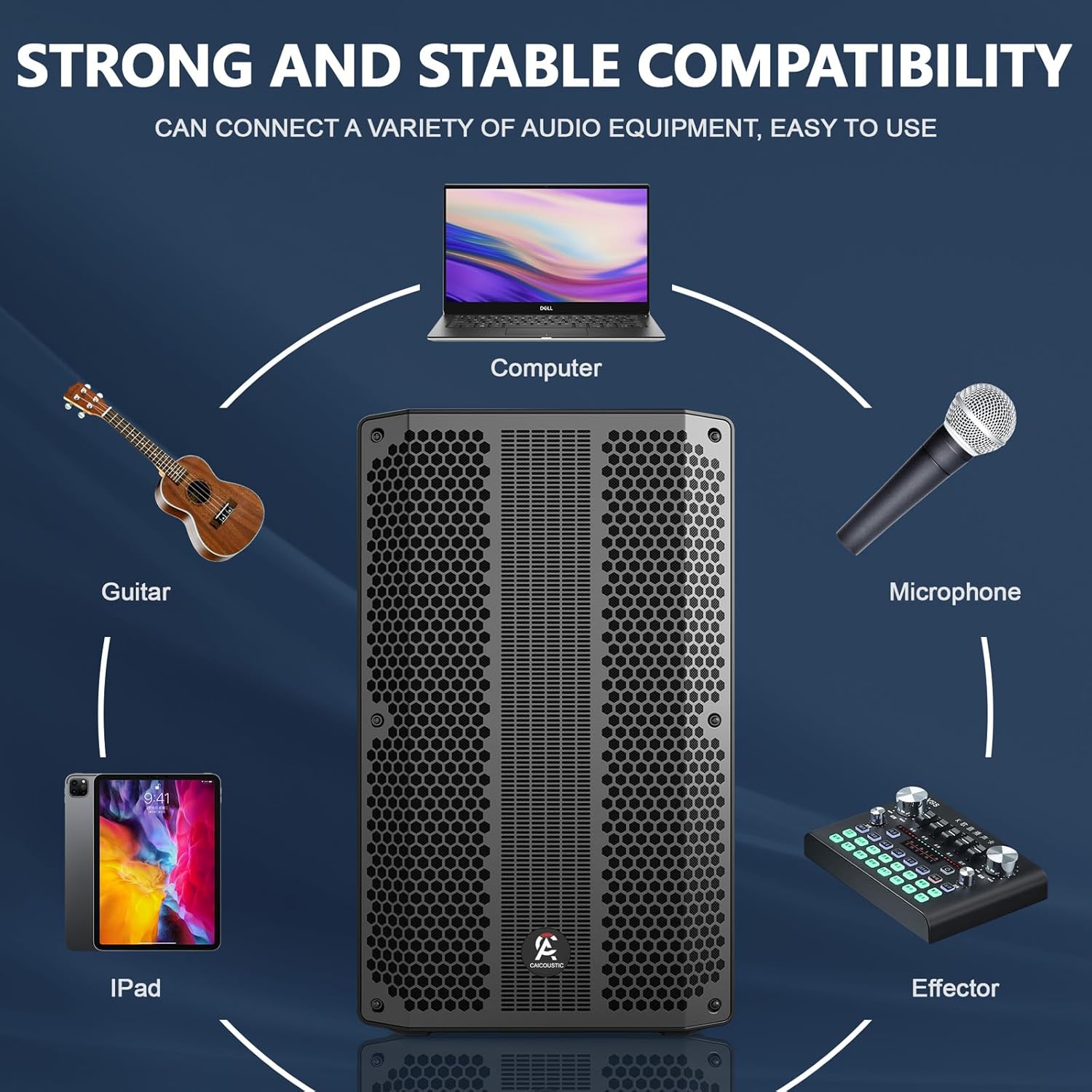 12-inch PA Speaker System with Bluetooth – Portable Dual DJ Speakers with Stands, Full-Range Stereo Sound for Events & Performances - Image 4