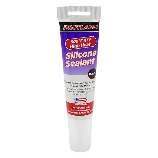 Rutland 500°F RTV High Heat Silicone, High Temperature Sealant, Black