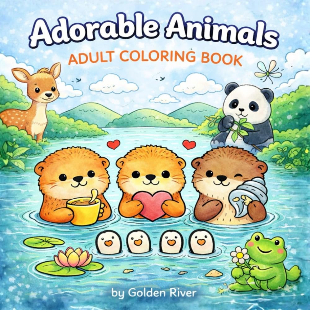 Adorable Animal - Adult Coloring Book