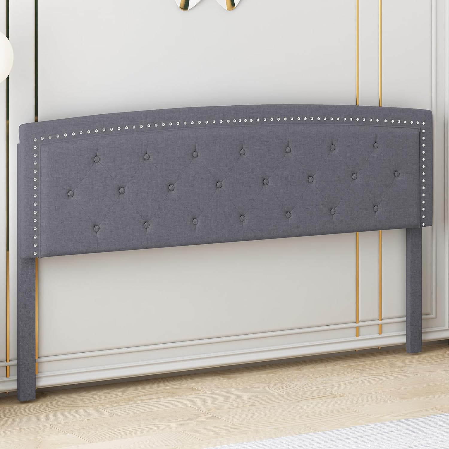 Mjkone King/Queen Headboard Only Linen Upholstered