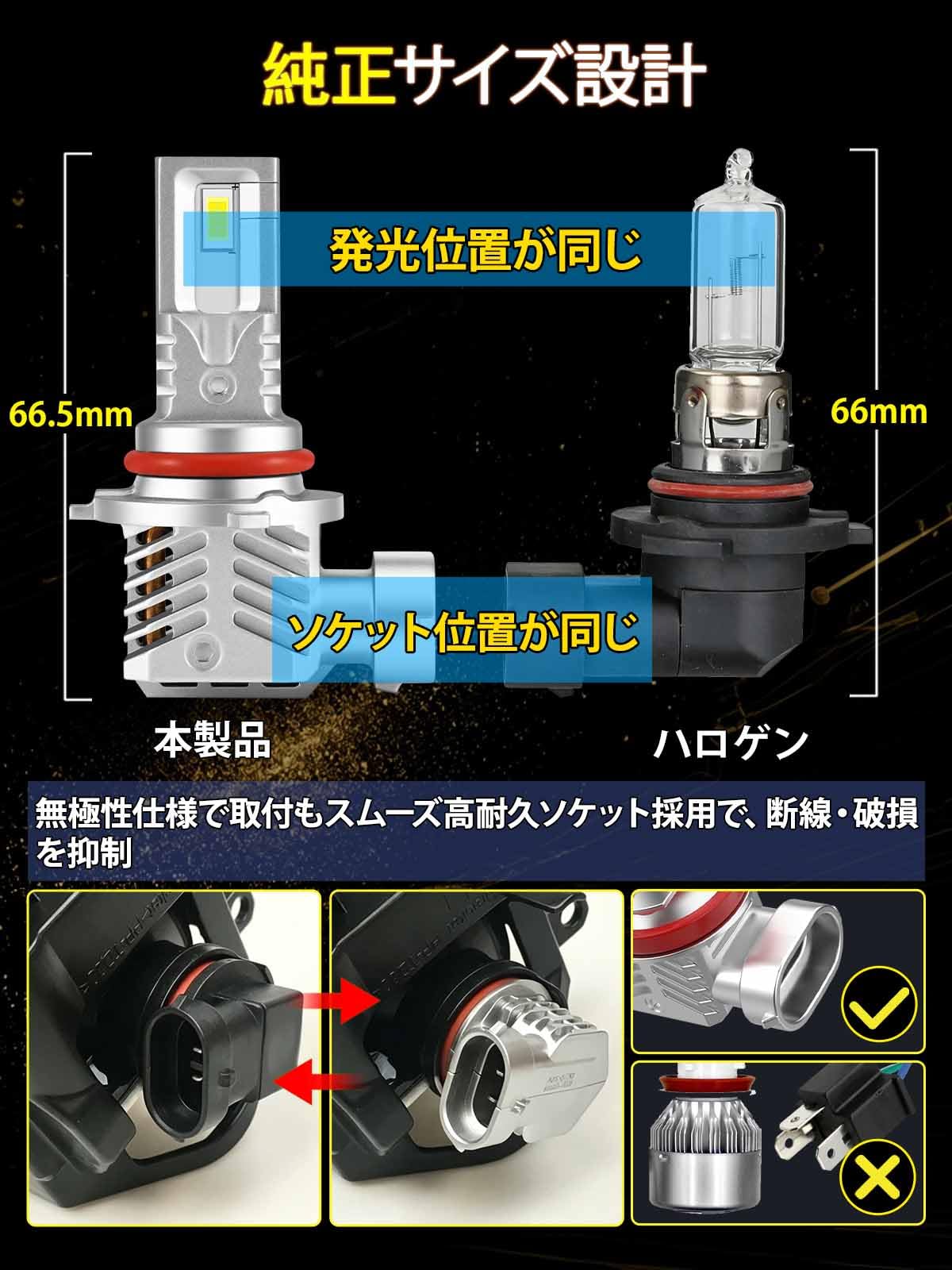 Amazon | LTONXEN HB3 9005 LEDヘッドライト ハイビーム 車検対応 爆光