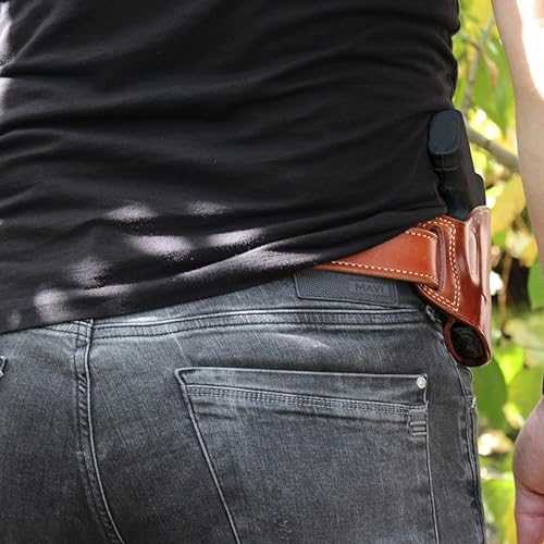 Miniatura 4 de Premium The Ultimate - Funda de piel para panqueques OWB con parte superior abierta, ajuste personalizado, estándar sin punto rojo, óptica