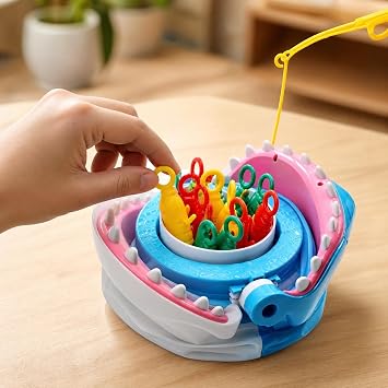 harayaa Shark-Shaped Game Bite and Play Game with Rods Compact Toy for Families, Parties