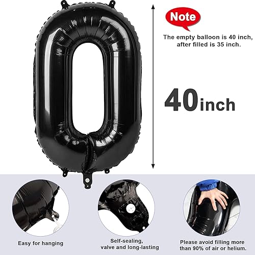 Miniatura 5 de Globo verde claro de 40 pulgadas con el número 0, helio de aluminio de Mylar grande para 2024, 10, 20, 30, 40, 50, 60, 70, 80, decoración de fiesta