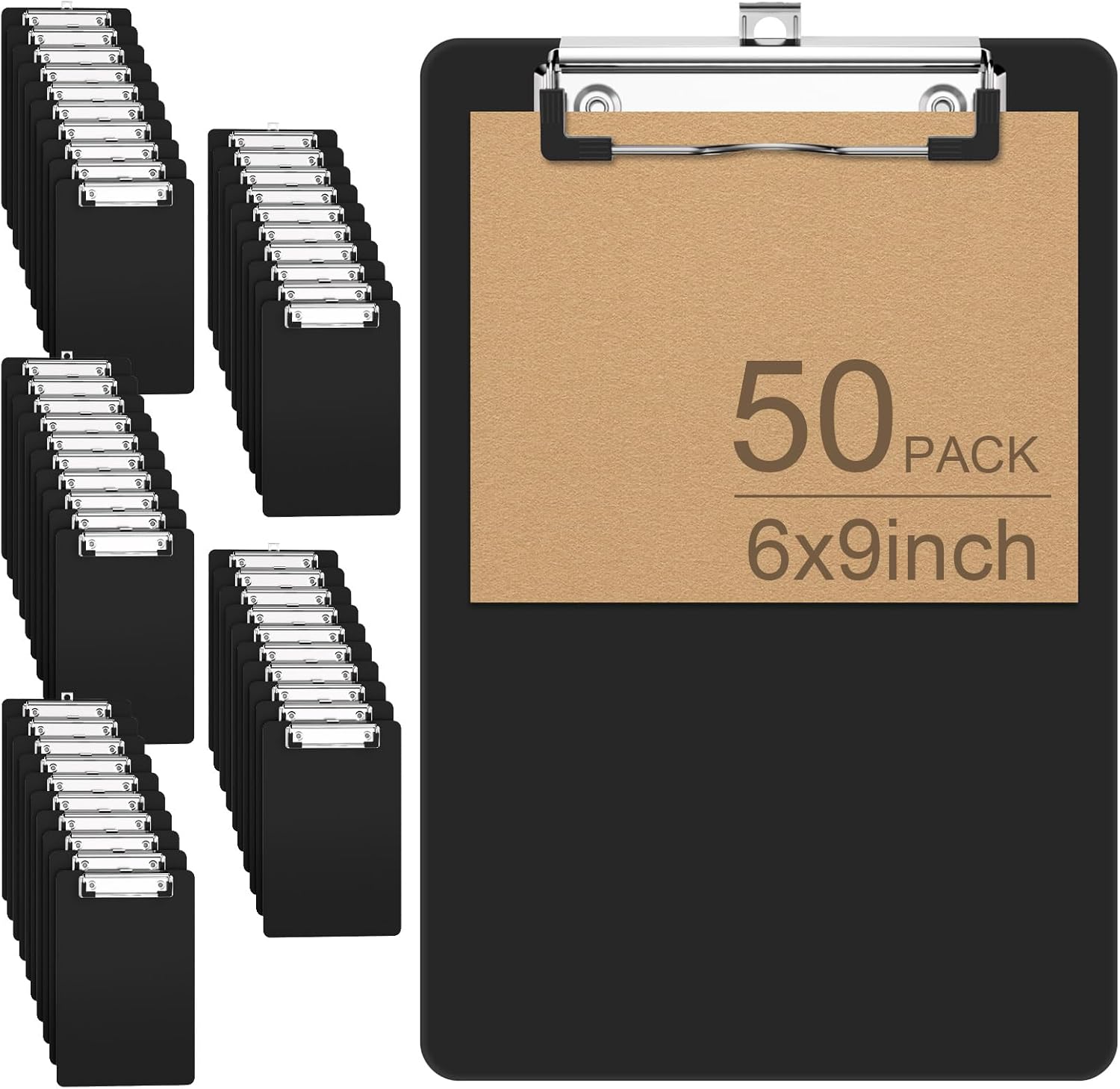 Small Clear Clipboard, 6 x 9 Half-Letter Size for Classroom, Students, Teacher, Nurse, A5 Mini Clip Board with Low Profile Clip, Office & School Supplies(50Pack)