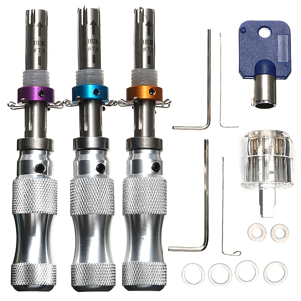 Strumento Di Riparazione Del Fabbro Del Cilindro 3Pcs 7Pin Tubular Pick Tool Accessori Per Auto E Veicoli