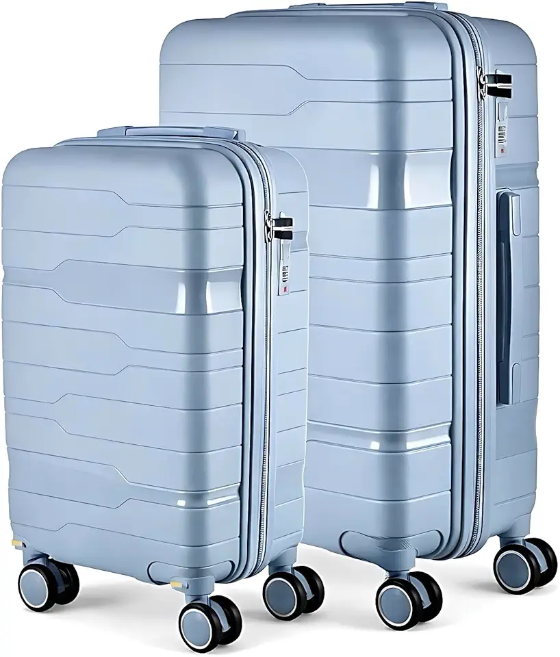 Conjunto Mala 23KG + Mala 10KG Polipropileno Inquebrável Tóquio (Azul Bebê)