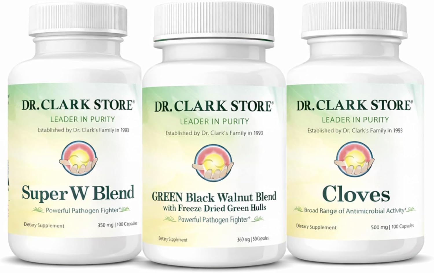 Dr Clark Store Intestine Support & Cleanse Kit - with Freeze-Dried Green Black Walnut Hulls, Wormwood, and Cloves-Helps Maintain Optimum Intestinal Function