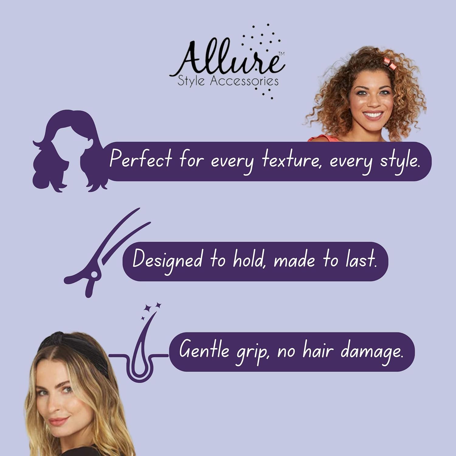 Allure Isabelle Handmade French Jaw Clip for Thick or Thin Hair - Opera