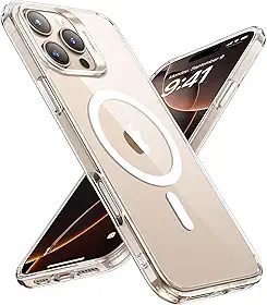 ESR para iPhone 16 Pro Max capa, compatível com MagSafe, proteção de nível militar, resistente ao amarelecimento, parte traseira resistente a arranhões, transparente
