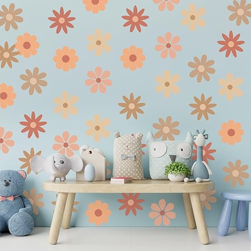 Miniatura 7 de Colarr 36 calcomanías de pared de margaritas, 6 hojas, calcomanías de pared de margaritas grandes, calcomanías florales para despegar y pegar,