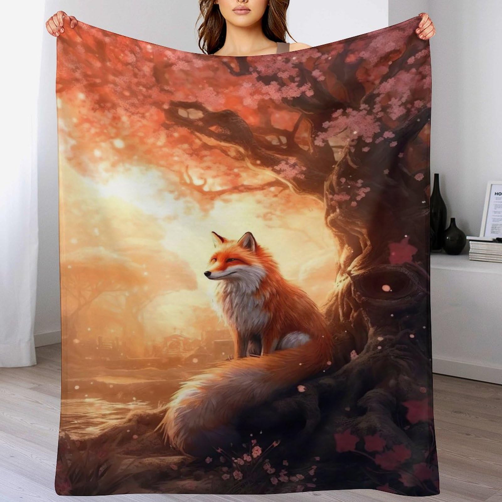 Manta de zorro para sofá y salón calidez mullida 150 x 200 cm