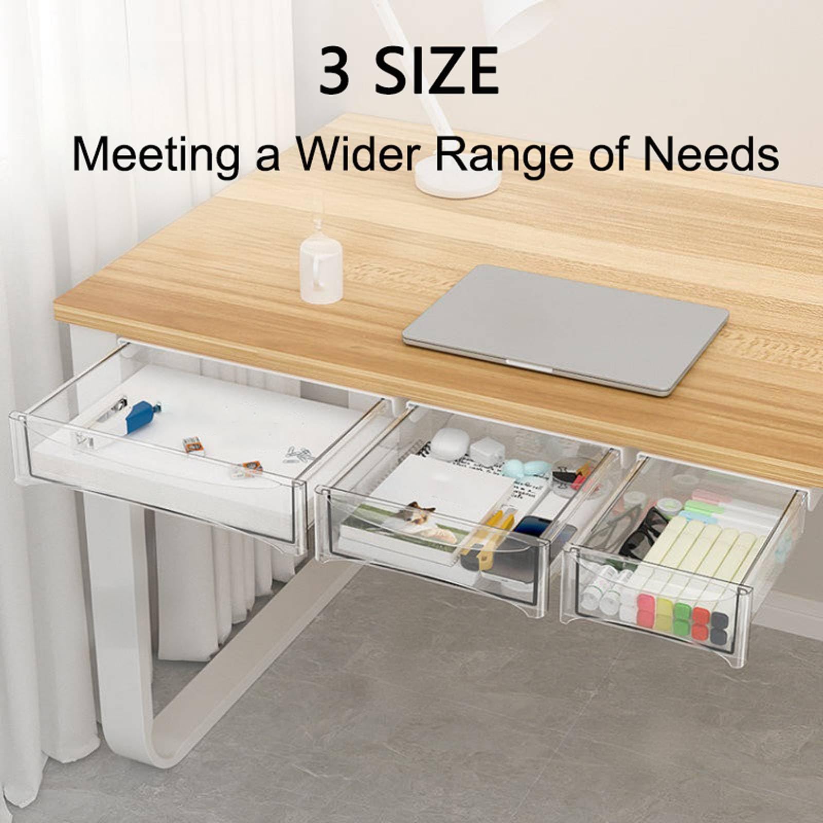 Schublade Unter Schreibtisch, Schreibtisch Organizer Schubladen, Herausschiebbare Schreibtischschubladenbefestigung, Schreibtischzubehör und Arbeitsbereiche WhiteB,34cm/13.2in