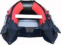 Vista 4 de Balsa inflable de 7.9 pies para pesca en bote pontón bote Kayak con piso de aluminio