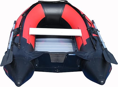 Miniatura 3 de Balsa inflable de 9.2 pies para pesca en bote pontón bote Kayak con piso de aluminio