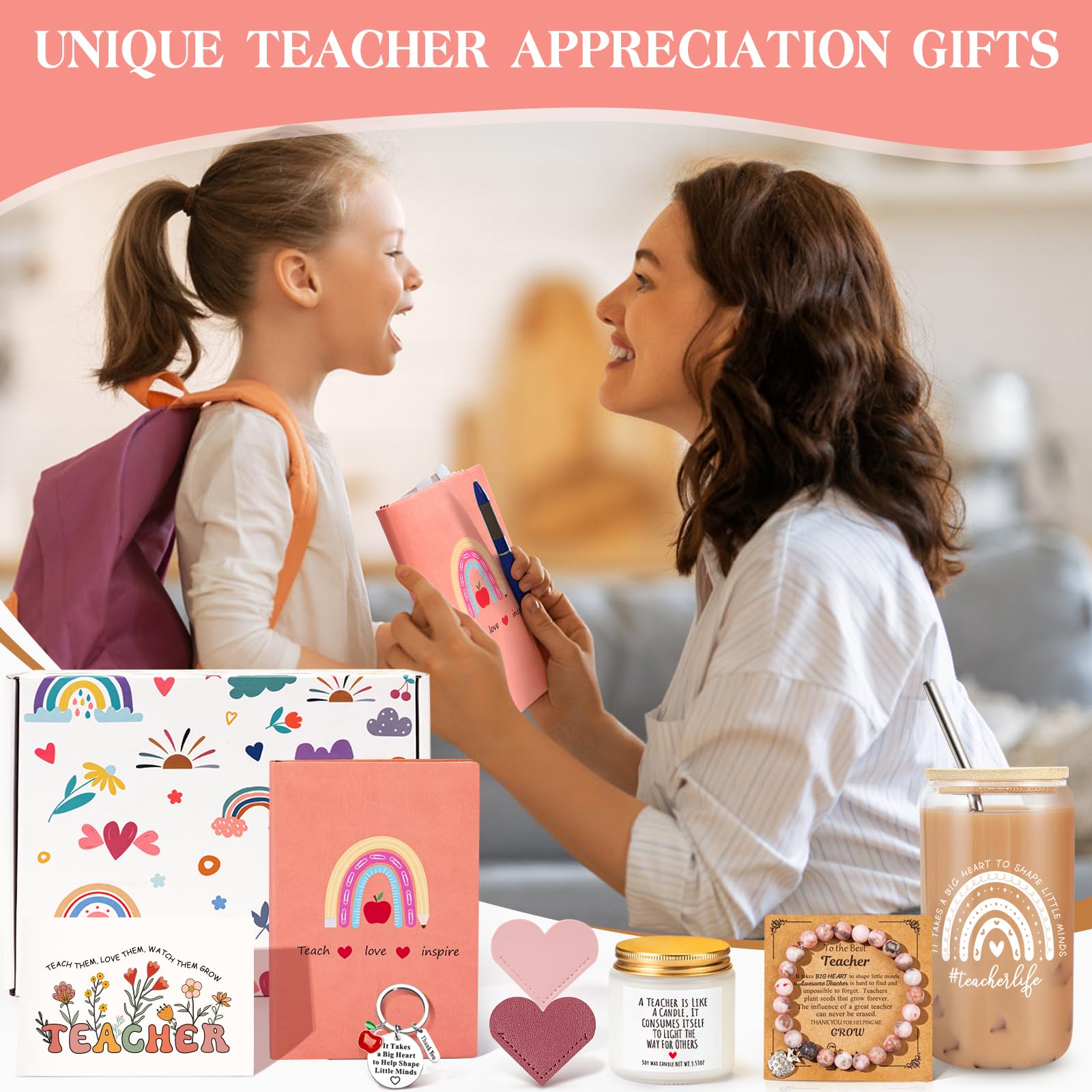 Regalos de agradecimiento para profesores para mujeres, regalos de agradecimiento para profesores de estudiantes – Día del Maestro, fin de año, graduación, jubilación, cesta de regalo de cumpleaños