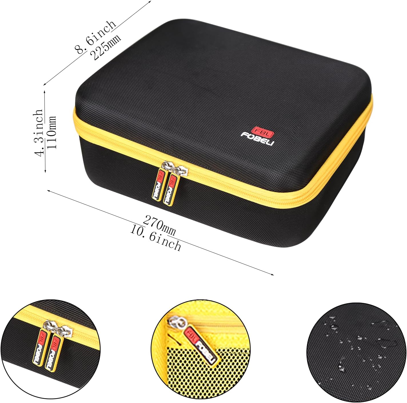 FBLFOBELI Hard EVA Carrying Case for DEWALT/Milwaukee 8v/12v/18v/20v/60v Max XR Battery, Holds 20V 2.0/3.0/4.0/5.0/6.0/9.0-Ah Battery (for 6 Pack)