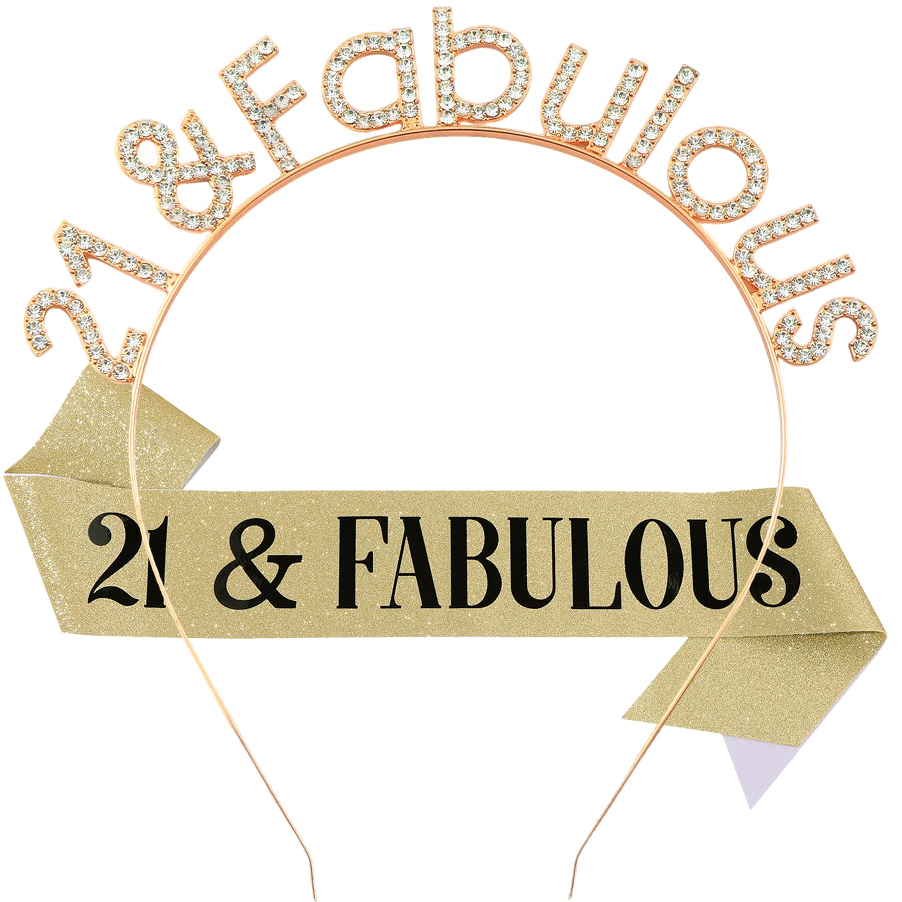 21st Birthday Sash Crown Crystal Tiara for Girls 21st Birthday Decorations