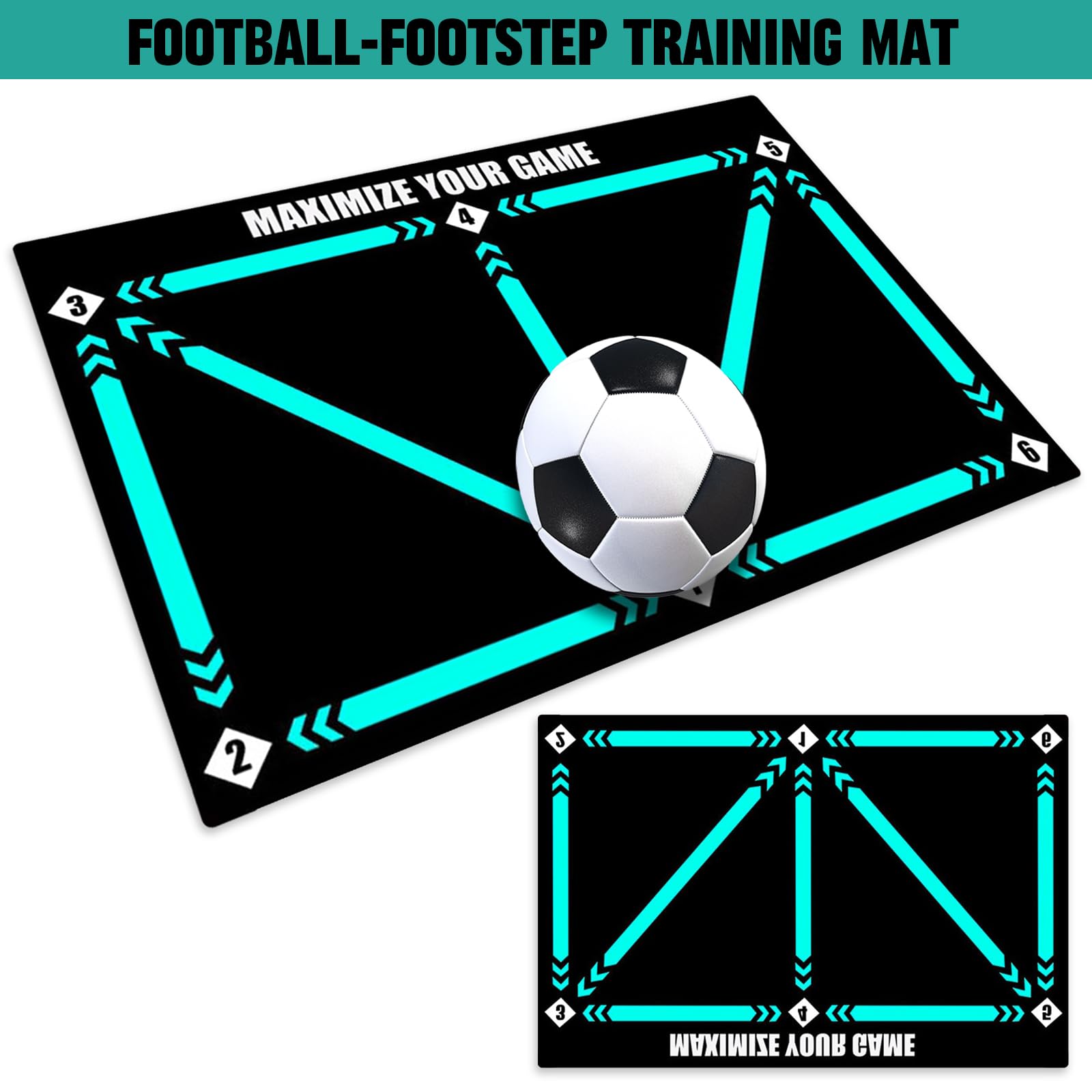 Tappetino Allenamento Calcio 60x90 Cm - Per Controllo Palla, Footwork, Indoor E Outdoor, Antiscivolo - Foto 4