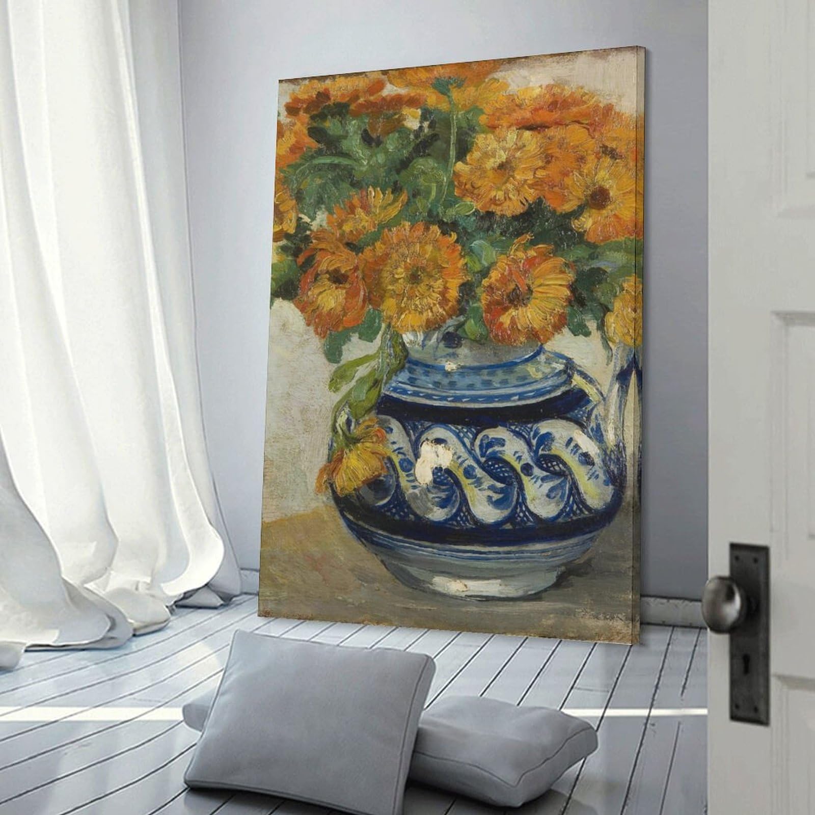 油絵 絵画 マリーゴールド【A4】