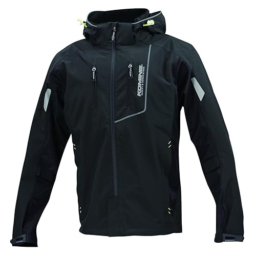 [KOMINE] バイク用 プロテクトハーフメッシュパーカ-ゲンリ ブラック WM JK-112 1094 春夏秋向け メッシュ素材 CE規格レベル2 CE規格 プロテクター 07-112 メンズ Black 2XL