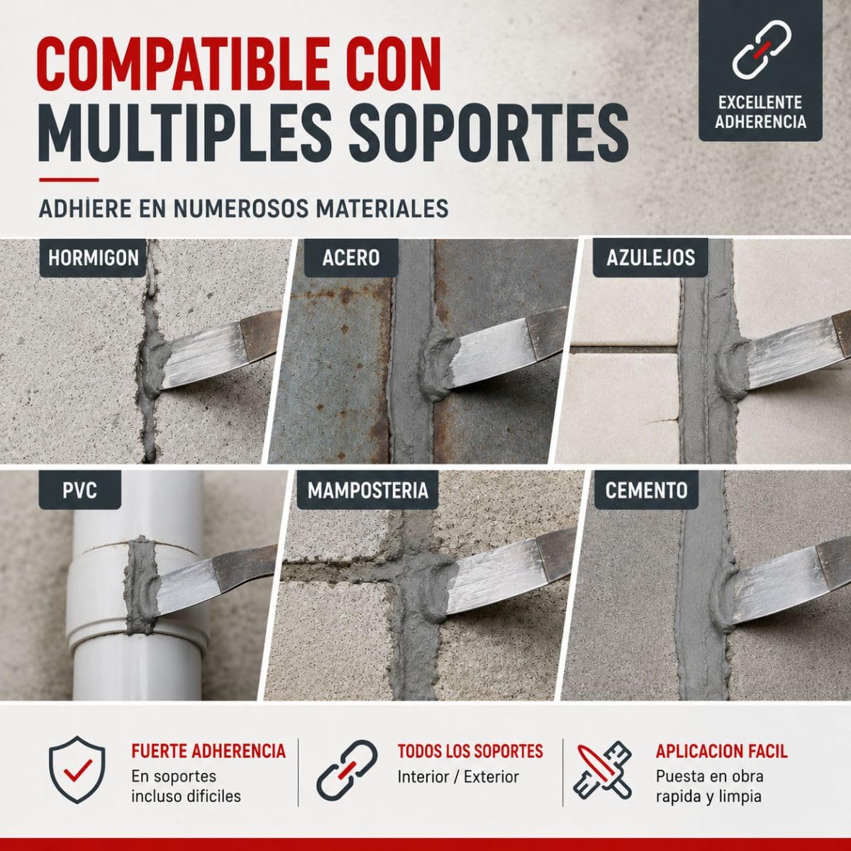 Mortero para Junta Flexible, Reparación de Fisuras en Hormigón 2 kg | Impermeabiliza Fachadas, Terrazas, Balcones, Azulejos y Hormigón, Rellena Fisuras, Int/Ext - Arcane Industries