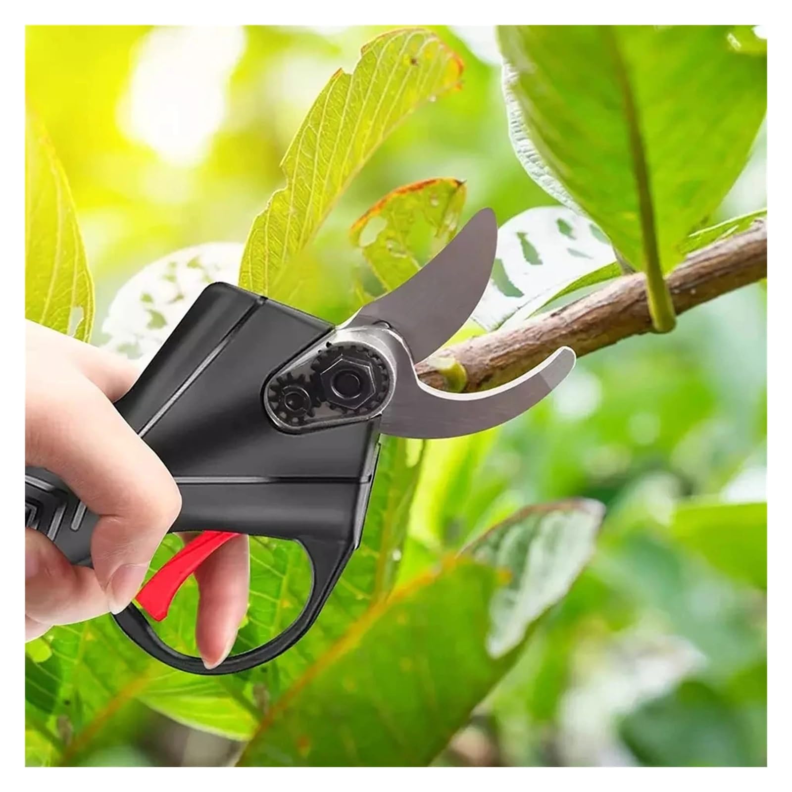 Sekatory akumulatorowe, Bezprzewodowe elektryczne nożyce do przycinania do akumulatorowego sekatora sekatorowego Bonsai Cutter gałęzie nożyczki elektronarzędzia ogrodowe Do przycinania drzew(2batterie