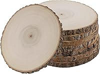 Vista 11 de 8 piezas grandes de rodajas de madera sin acabar, tablas de madera de 6-7 pulgadas para centros de mesa, círculos de madera natural, centros de mesa