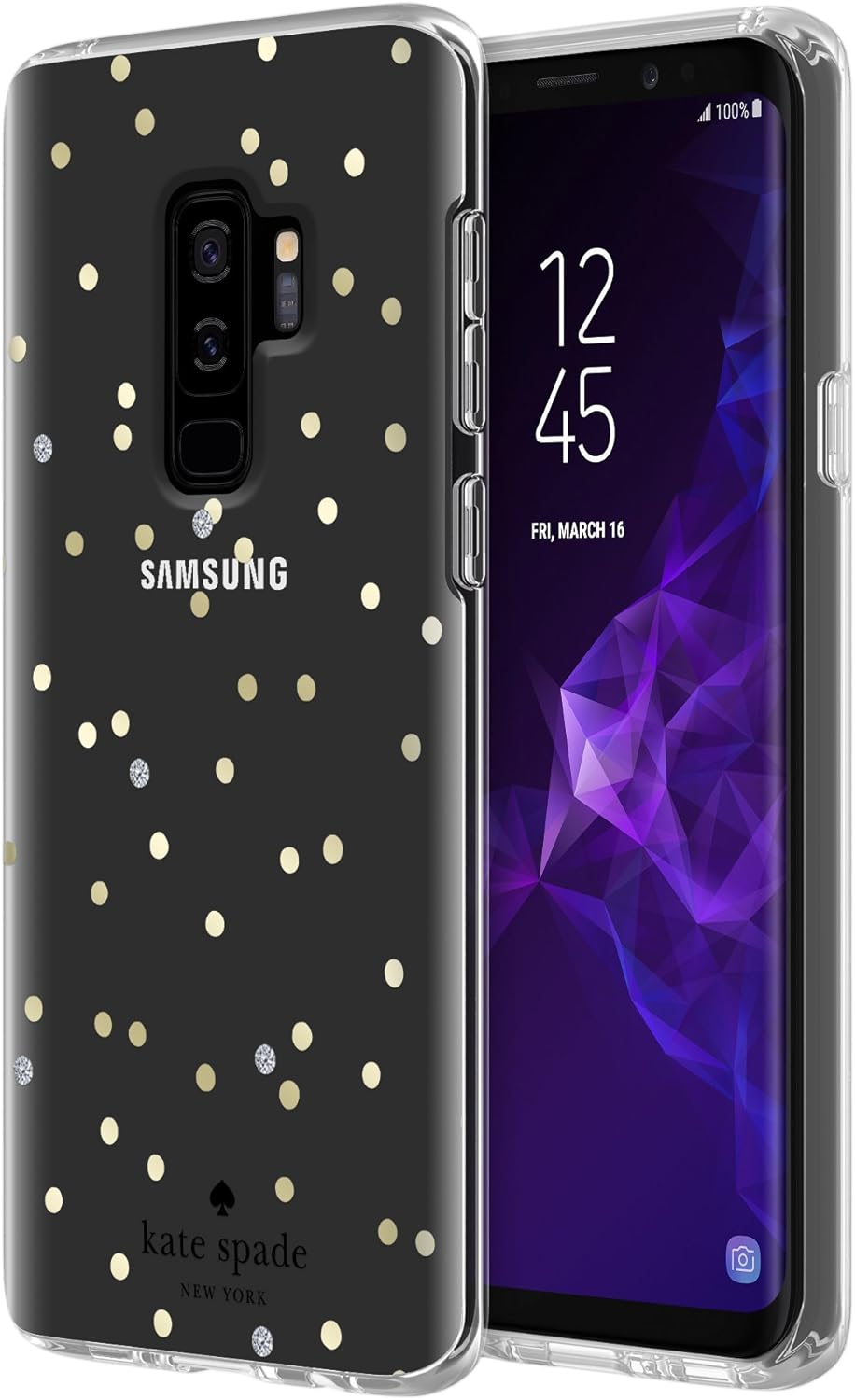 Greatest Product kate spade new york Protective Hardshell Case for Samsung Galaxy S9+ - Multi Scatter Dot Gold / Clear with Stones Buy 1 get 1 kate spade new york Protective Hardshell Case for Samsung Galaxy S9+ - Multi Scatter Dot Gold / Clear with Stones