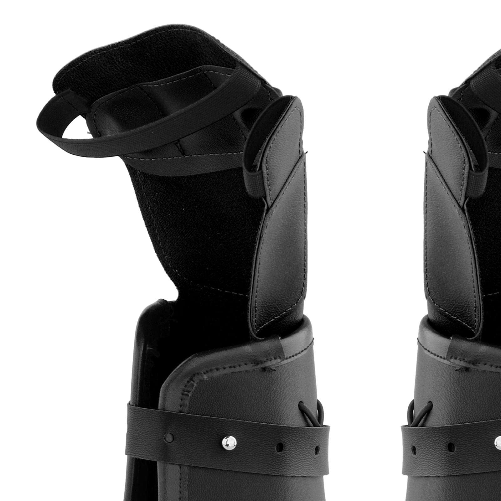 LOVIVER Guantes de medio para Cosplay medieval, guantes sin, disfraz de material cuero PU, motocicleta, conducción, adultos, accesorios de