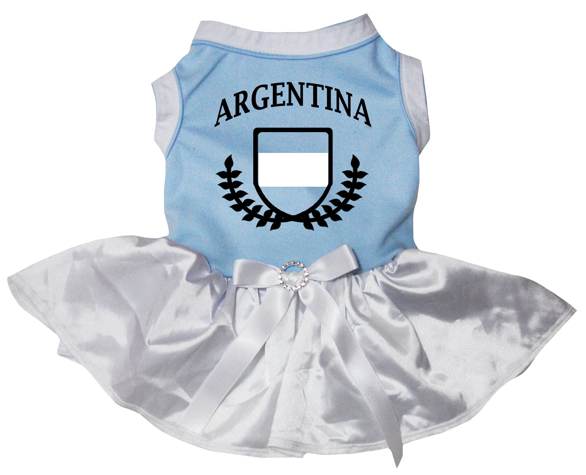 Robe pour chien Argentine au motif football bleu et blanc pour les jours de match